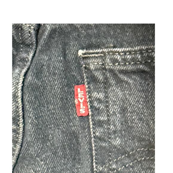 Levi Premium Wedgie Denim Jeans Women 27 Button Fly Black Classic Straight Big E - Picture 10 of 11